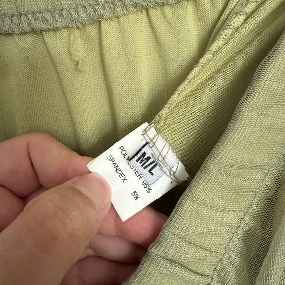 ⚪️ Sheer Sage Green Tulle Midi Skirt with Lace Detail | M/L - Picture 5 of 6